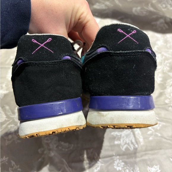 Inkkas Caladium black suede tropical floral sneakers 11 - Picture 8 of 9